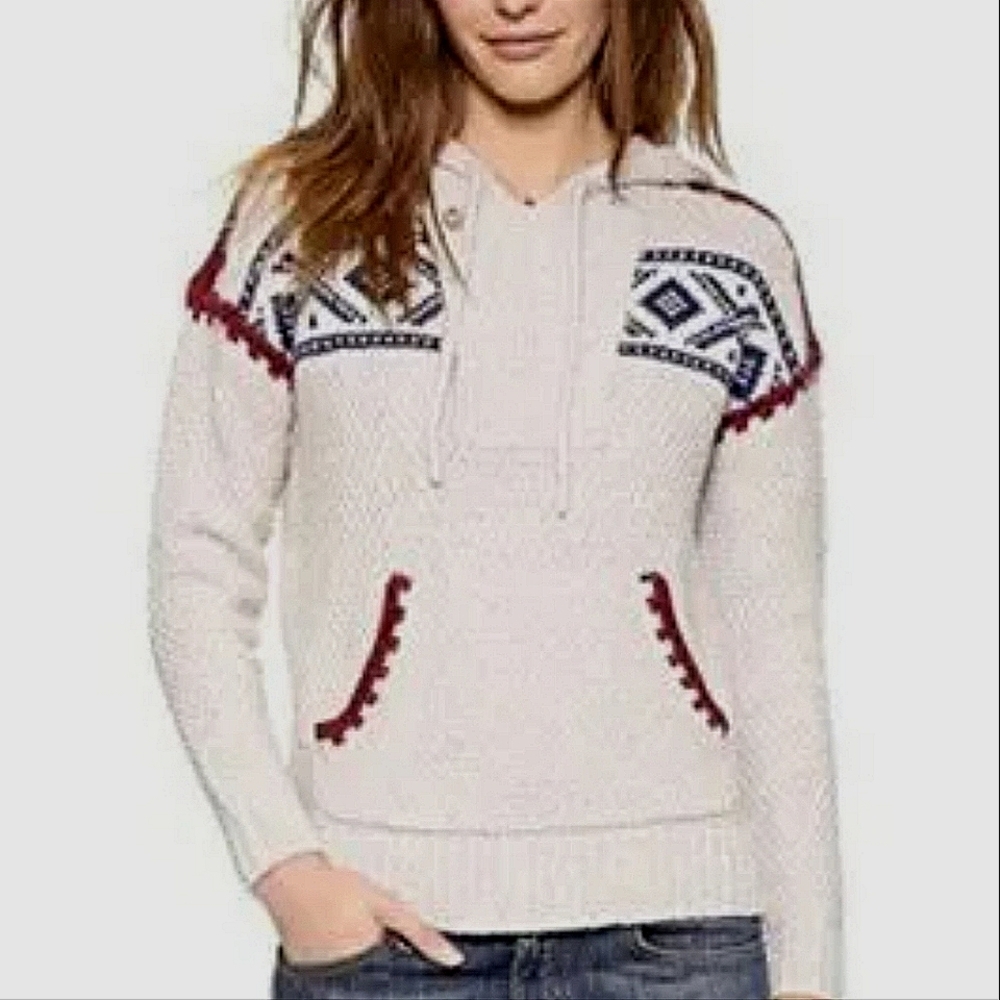 Madewell Alpaca Fair Isle Hoodie Sweater size XS